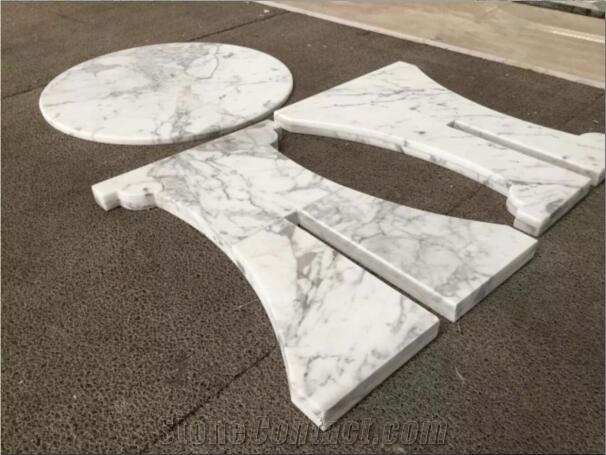 Cheap Price-Bianco Statuario Carrara Marble Interior Round Table Top/Square Tabletops Home Decor Inlay
