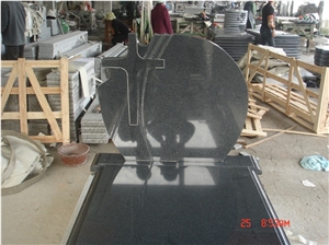 Cheap Granite G654 Dark Grey Granite Headstone for Sale Cross Tombstone