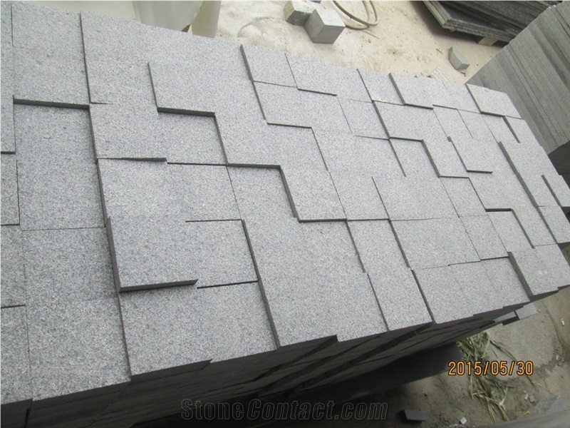 G654 Pangda Dark Cube Stone with Flamed Surface