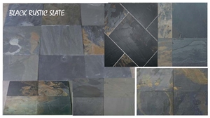 Black Rustic Slate Tiles & Slabs, Black Rustic Ledges. Floor Tiles, Walling Tiles