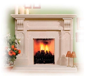 Polishe/Honed Sunny Beige Marble Fireplaces Mantel/Hearth/Design/Surround , British Fireplace