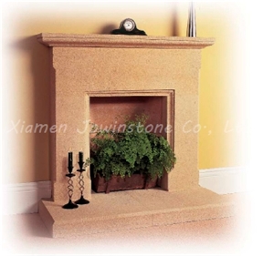 Polished Beige Marble Fireplace Mantel/Hearth/Design/Surround, British Fireplace