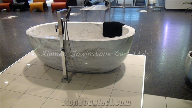 Polished Carara White/China White Marble Bath Tub, White Marble Bath Tub