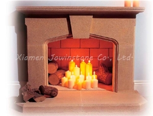 Polished / Honed Beige Limestone Fireplace Fireplaces Mantel/Hearth/Design/Surround, British Fireplace