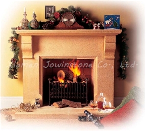 Polished / Honed Beige Limestone Fireplace Mantel/Hearth/Design/Surround, British Fireplace