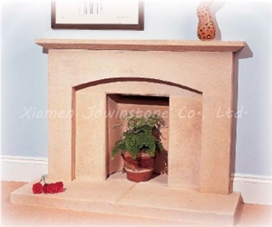 Polished / Honed Beige Marble Fireplace Mantel/Hearth/Design/Surround, British Fireplace