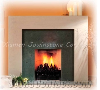 Polished / Honed Cream Marfil Marble Fireplace Fireplaces Mantel/Hearth/Design/Surround, British Style Fireplace