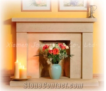 Polished /Honed Cream Marfil Marble Fireplace Mantel/Hearth/Design/Surround, British Fireplace