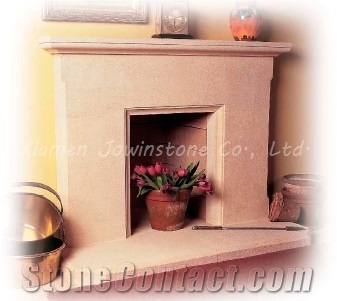 Polished / Honed Vratza Beige Limestone Fireplace Mantel/Hearth/Design/Surround,British Fireplace
