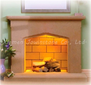 Polished/Honed Vratza Beige Marble Fireplace Fireplaces Mantel/Hearth/Design/Surround, British Fireplace