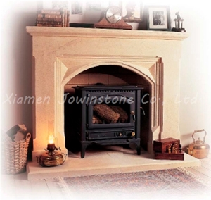 Polished / Honed Vratza Beige Marble Fireplace Mantel/Hearth/Design/Surround, British Fireplace