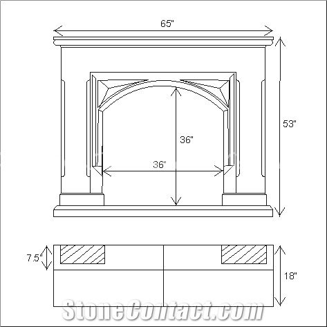 Polished / Honed Vratza Beige Marble Fireplace Mantel/Hearth/Design/Surround, British Fireplace