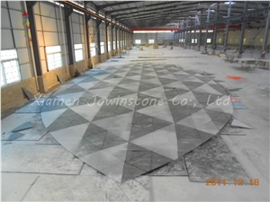 Polished White and Grey Marble Waterjet Medallions for Hotel/Square Flooring