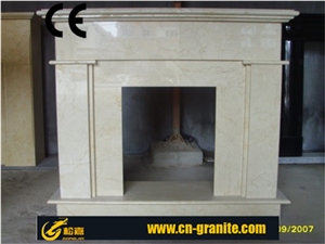 2016 Beige Marble Stone Fireplace Mantel