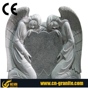 Angel Heart Tombstone, Grey Granite Monument & Tombstone