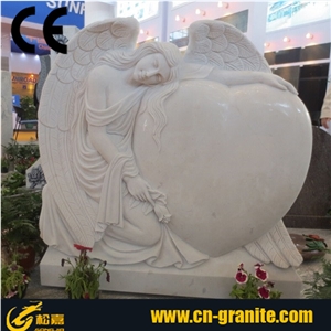Angel Tombstone,Heart Shaped Tombstone,Tombstone Pictures,White Tombstones,Guangxi White Marble Tombstones,White Monuments,China White Tombstone and Monuments,