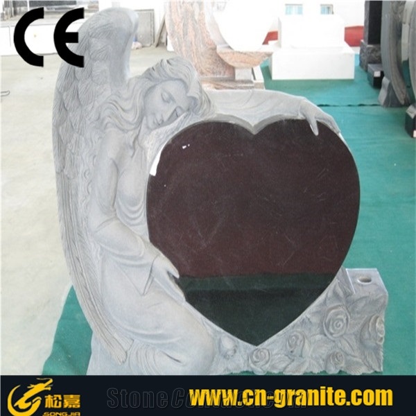 Angel Tombstone,Heart Shaped Tombstone,Tombstone Pictures,White Tombstones,Guangxi White Marble Tombstones,White Monuments,China White Tombstone and Monuments,
