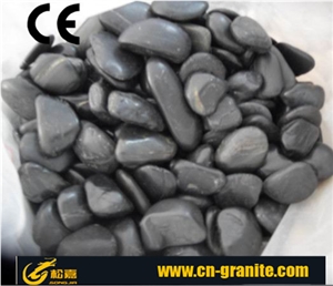 Black Granite Pebble Stone,Black Aggregates Stone for Interior & Exterior Paving,Polished River Stone