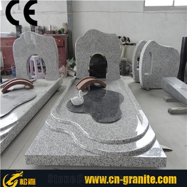 China G603 Granite Tombstone,Granite Guitar Headstones/Monuments,Memorial Monuments Granite Wholesale,China Granite Monuments,Granite Monument, Cemetery Headstones Tombstones,Grey Monument