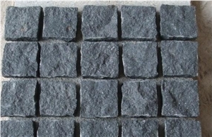 China G684 Basalt Cubes Paving Stone, Black Basalt Flamed Surface Paver