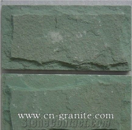 China Own Factory Green Slate Mushroomed Stone Tile China Slate Tile Slate Tile Flooring or Wall Cladding,Mushroom Stone Pattern.