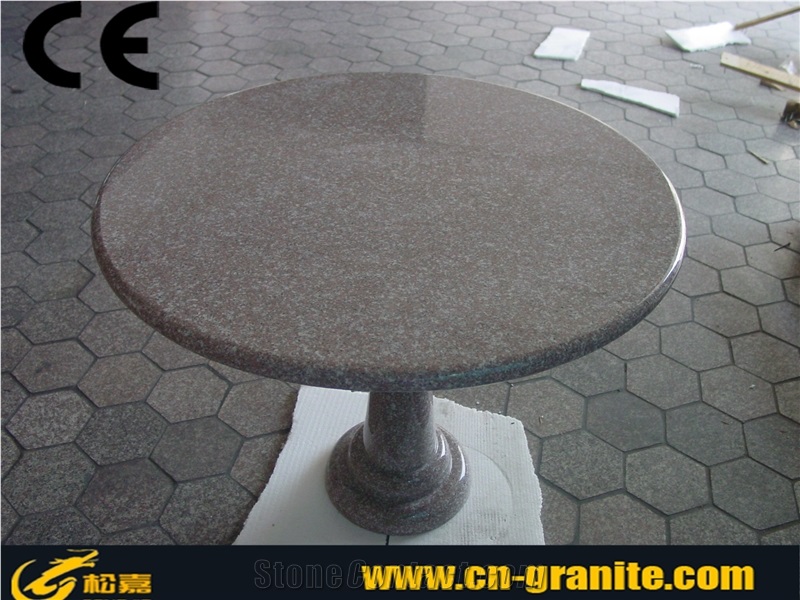 China Red Granite Stone for Table and Bench,Outdoor Table and Bench