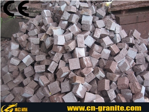 China Red Porphyry Cube Stone & Pavers, G666 Shouning Red Porphyry Flooring
