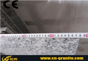 China Seawave White Granite Kitchen Worktops with Sink Hole,Spray White Granite Kitchen Countertops,Cheap White Granite Tops