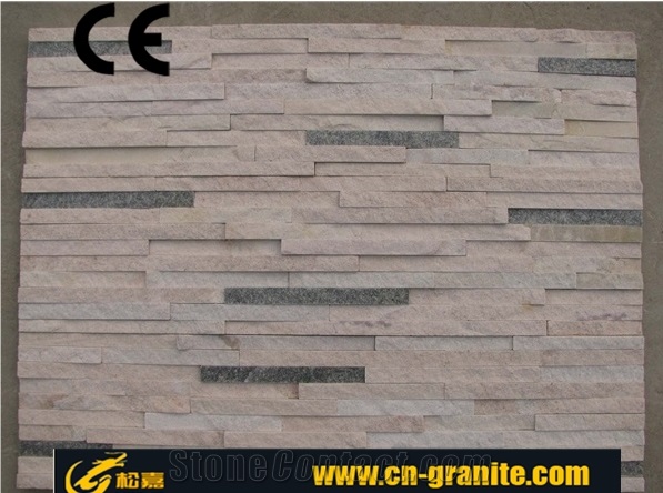 China White and Green Quartzite Cultured Stone,Landscaping Stone for Wall Cladding,Thin Stone Venneer