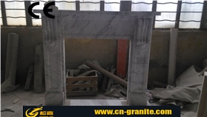 China White Marble Fireplace,Eurepean Customized Figure White Marble Fireplace Mantel,Fireproof Material for Fireplace