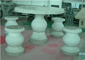 Chinese Granite Bench and Table Sets,Stone Table,Stone Chair,Exterior Furniture,Park Benches.