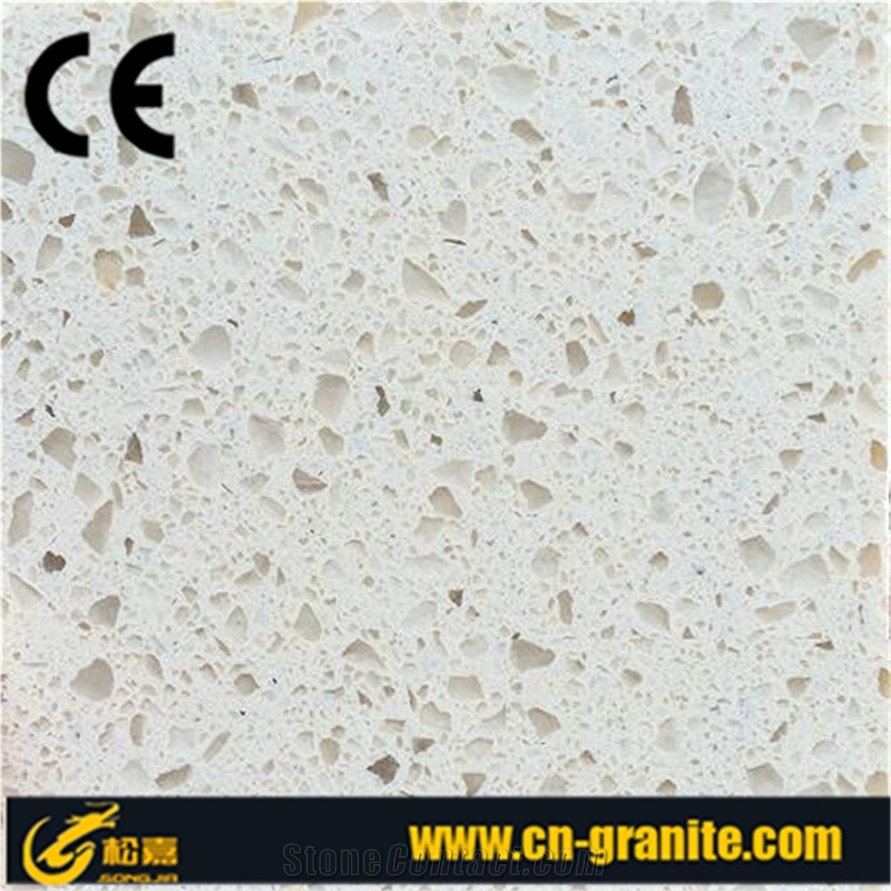 Crystal White Snow Quartz Stone Slabs Tiles