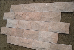 Factory Direct Supply Of Low Price Split Face China Pink Quartzite Mushroom Stone for Walling Cladding
