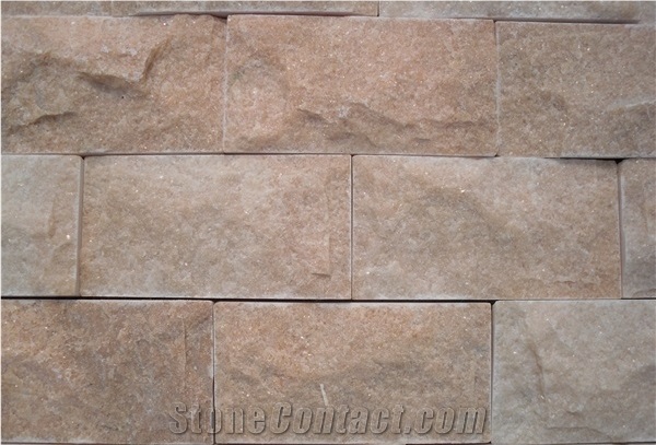 Factory Direct Supply Of Low Price Split Face China Pink Quartzite Mushroom Stone for Walling Cladding
