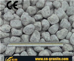 G359 White Granite Pebble & Gravel,Granite Grey Pebbles with Black Spots,Aggregates Stone for Garden Paving
