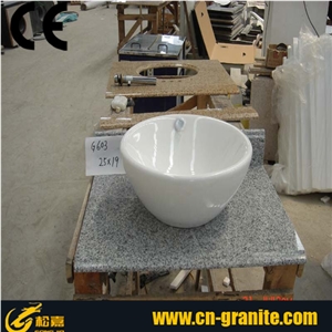 G603 Granite Vanity Tops,Wash Basin with Granite Top,Grey Granite Bathroom Vanity Top,China Cheap Granite Bathroom Vanity Tops,Grey Granite Basin Tops,Counter Top Basin,Granite Bathroom Countertops