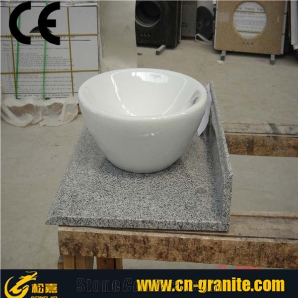 G603 Granite Vanity Tops,Wash Basin with Granite Top,Grey Granite Bathroom Vanity Top,China Cheap Granite Bathroom Vanity Tops,Grey Granite Basin Tops,Counter Top Basin,Granite Bathroom Countertops