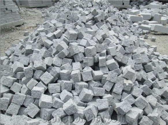 G623 Silver Grey Granite All Sides Natural Split Cube Stone/Cobblestone/Paving Stone for Patio,Driveway