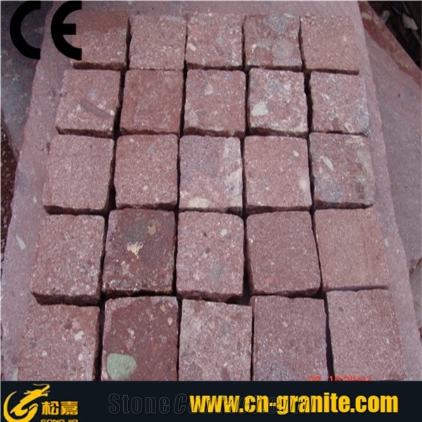 G666 Granite Cube Stone,Red Granite Paving Stone,China Red Granite Stone Paver,All Side Natural Split Finish Cobble Stone,Factory Of Cube Stone, Cheap Granite Paving Stone,10*10*10 Cube Stone