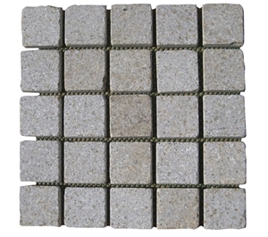 G682 Granite Cube Stone, Yellow Granite Antique Finish Cobble Stone, Sunset Gold Tumbled Paving Stone for Courtyard Road, Driveway/Walkway Paving, Garden Stepping