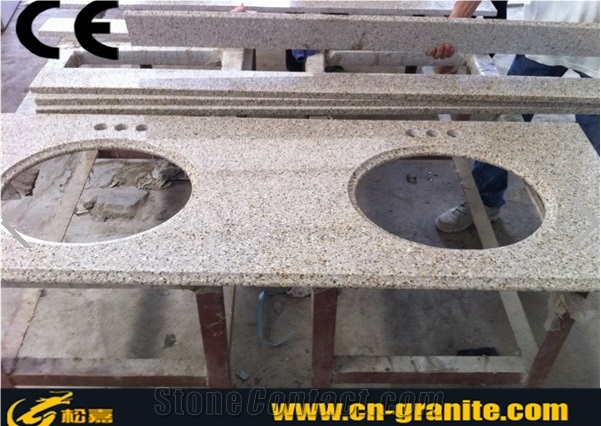 G682 Granite Vanity Top,China Rusty Granite G682 Sink Vanity Top,China Yellow Granite Countertops