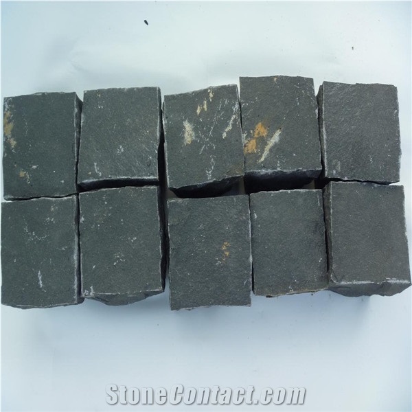 G684 Flamed Black Basalt Cobble Paving Stone/Cubes/Cobble Stone, Black Basalt Flamed Pavers, Paving Sets,Landscaping Stone