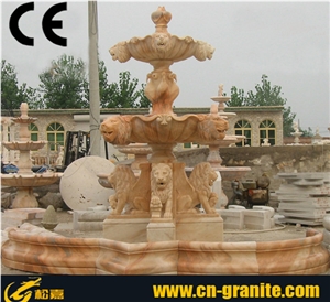 Garden Fountain,Yellow Travertine Fountain,China Yellow Travertine Fountains