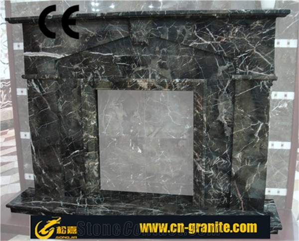 Green Marble Classic Style Fireplace Remodelings