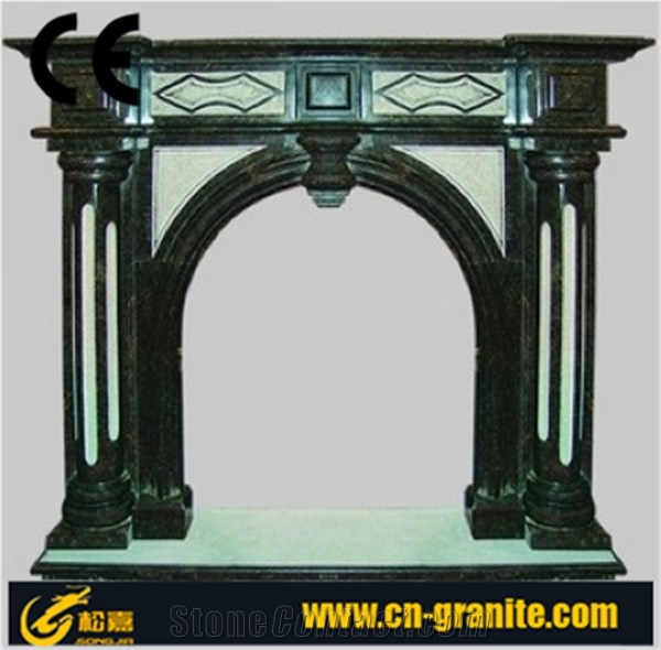 Green Marble Classic Style Fireplace Remodelings