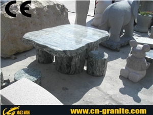 Green Marble Table and Bench,Green Granite Table Sets