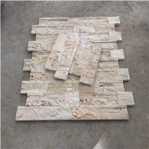 Heinan Beige Marble Mosaic Tiles for Wall Cladding,Wall Paving Tiles,Wall Cultural Stone.