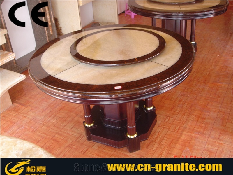 Home Furniture Beige Marble, Round Dining Table Sets Clearance