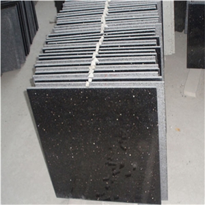 India Black Galaxy Granite Tiles for Floor Paving or Wall Cladding, Granite Wall Tiles, Granite Floor Tiles