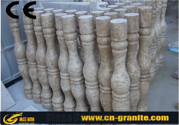 Interior & Exterior Marble Baluster,Yellow Modern Design Marble Column,Marble Stone Stair Railing